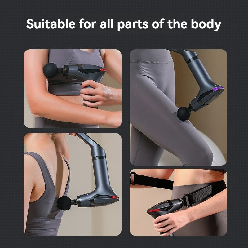 New fascia gun with extended handle, fascia gun with multi frequency conversion, muscle relaxation, massage and vibration gun