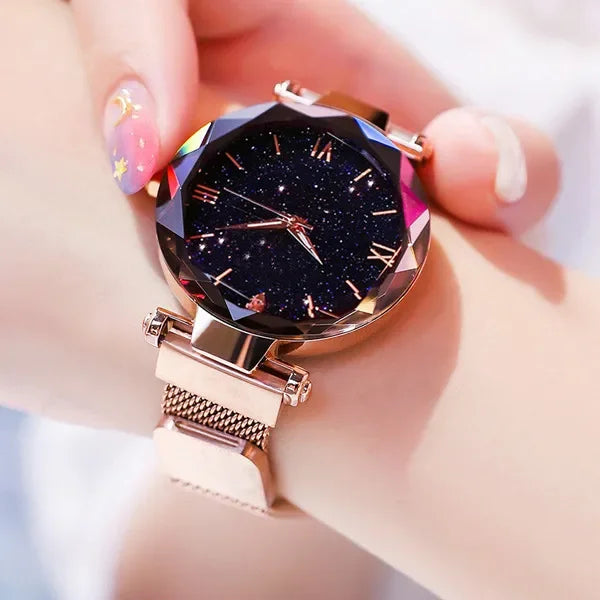 2026 New Fashion Starry Sky Women Watches Magnet Buckle Mesh Belt Diamond Quartz Watch Women Dress Clock