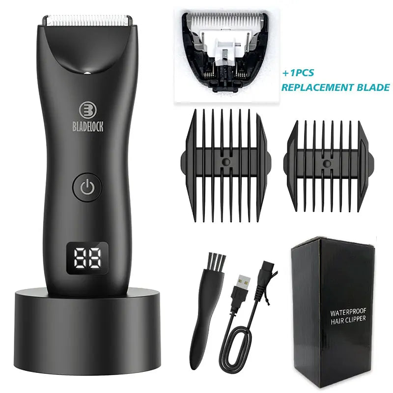 Intimate Pubic Hair Removal for Men Electric Groin Trimmer Male Shaver for Sensitive Areas Waterproof Safety Razor Body Hair