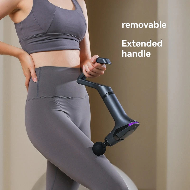 New fascia gun with extended handle, fascia gun with multi frequency conversion, muscle relaxation, massage and vibration gun