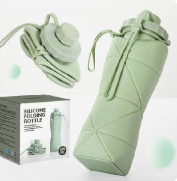 Compact Collapsible Bottle – Perfect Gift for Travelers & Fitness Lovers Portable Fold & Go Water Bottle – Perfect for Hiking & Gym”