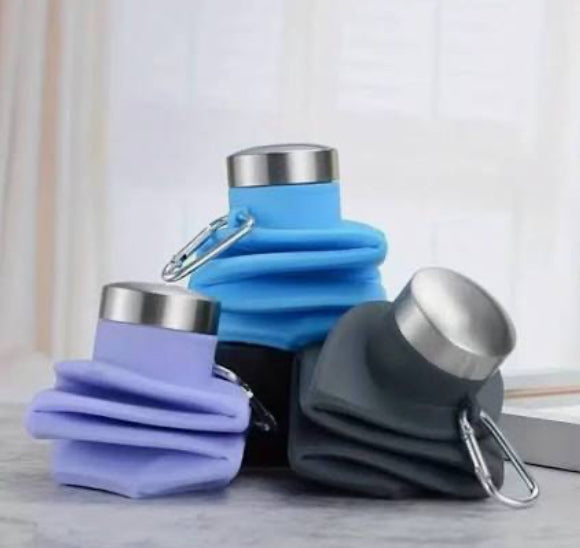 Compact Collapsible Bottle – Perfect Gift for Travelers & Fitness Lovers Portable Fold & Go Water Bottle – Perfect for Hiking & Gym”