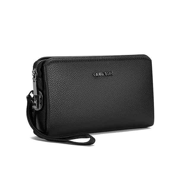 Fingerprint Lock Men's Handbag PU Leather Large Capacity Business Handbag Casual Multi Pocket High-quality Men's Handbag