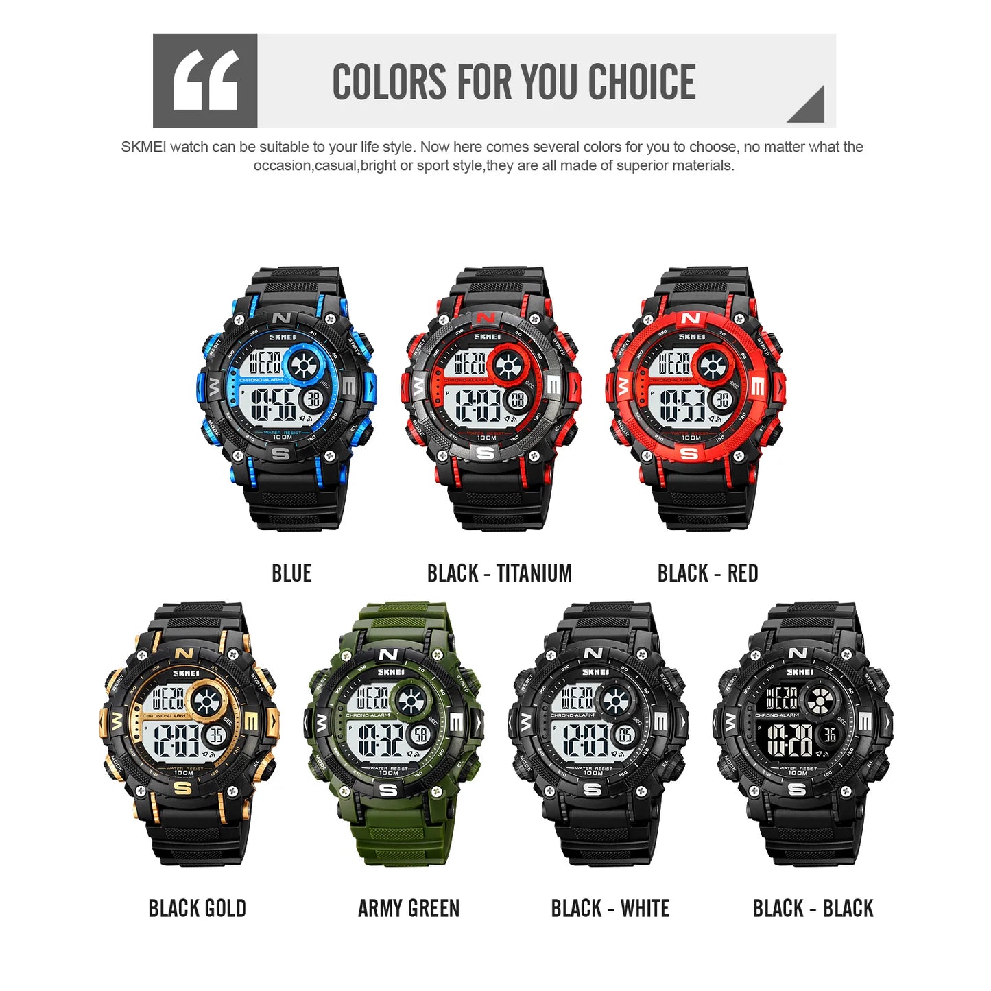 SKMEI 1887 Hot Sale Luxury Fashion Sports Men's Quartz Watch  Multi Functional Student Electronic Watch  Relojes Masculinos