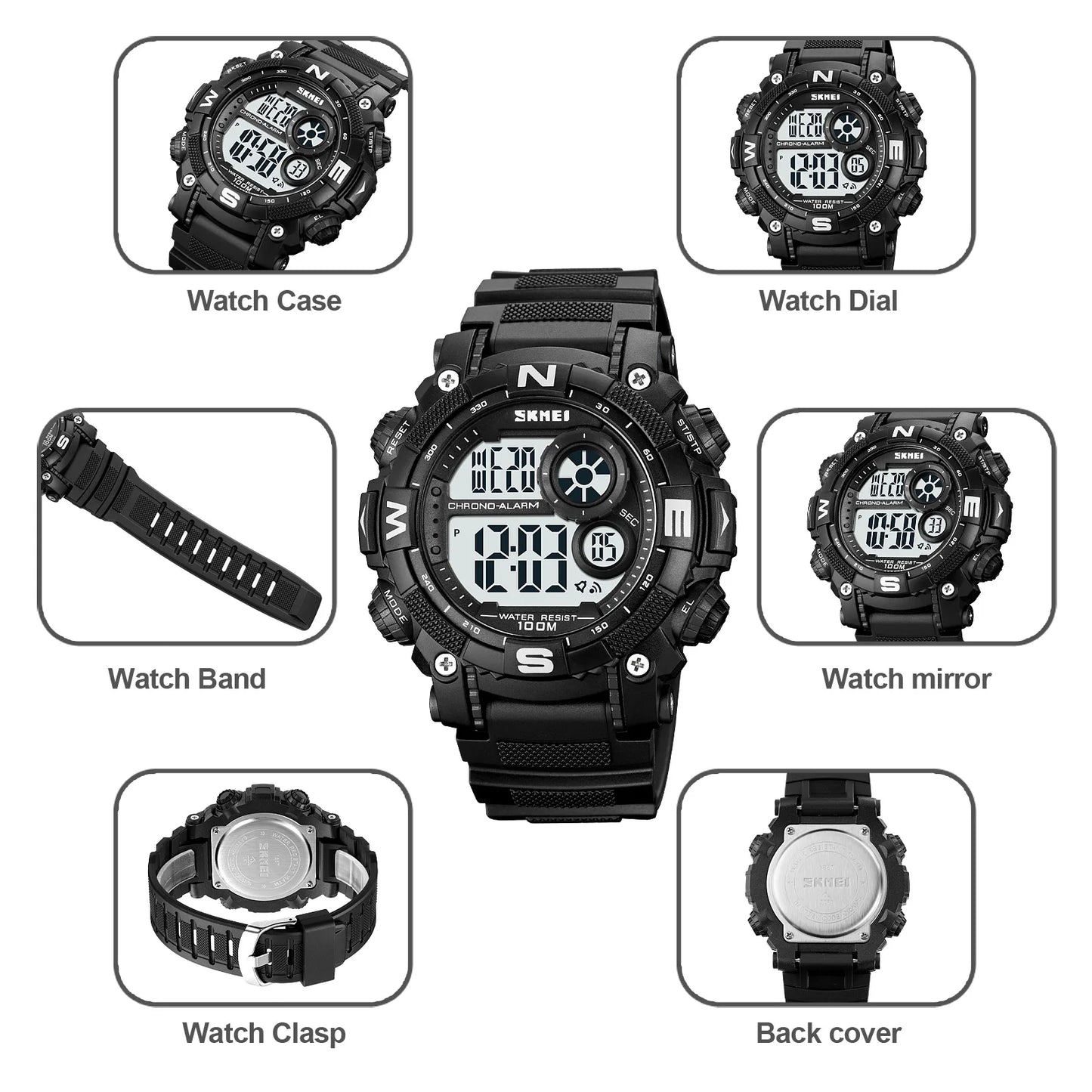 SKMEI 1887 Hot Sale Luxury Fashion Sports Men's Quartz Watch  Multi Functional Student Electronic Watch  Relojes Masculinos