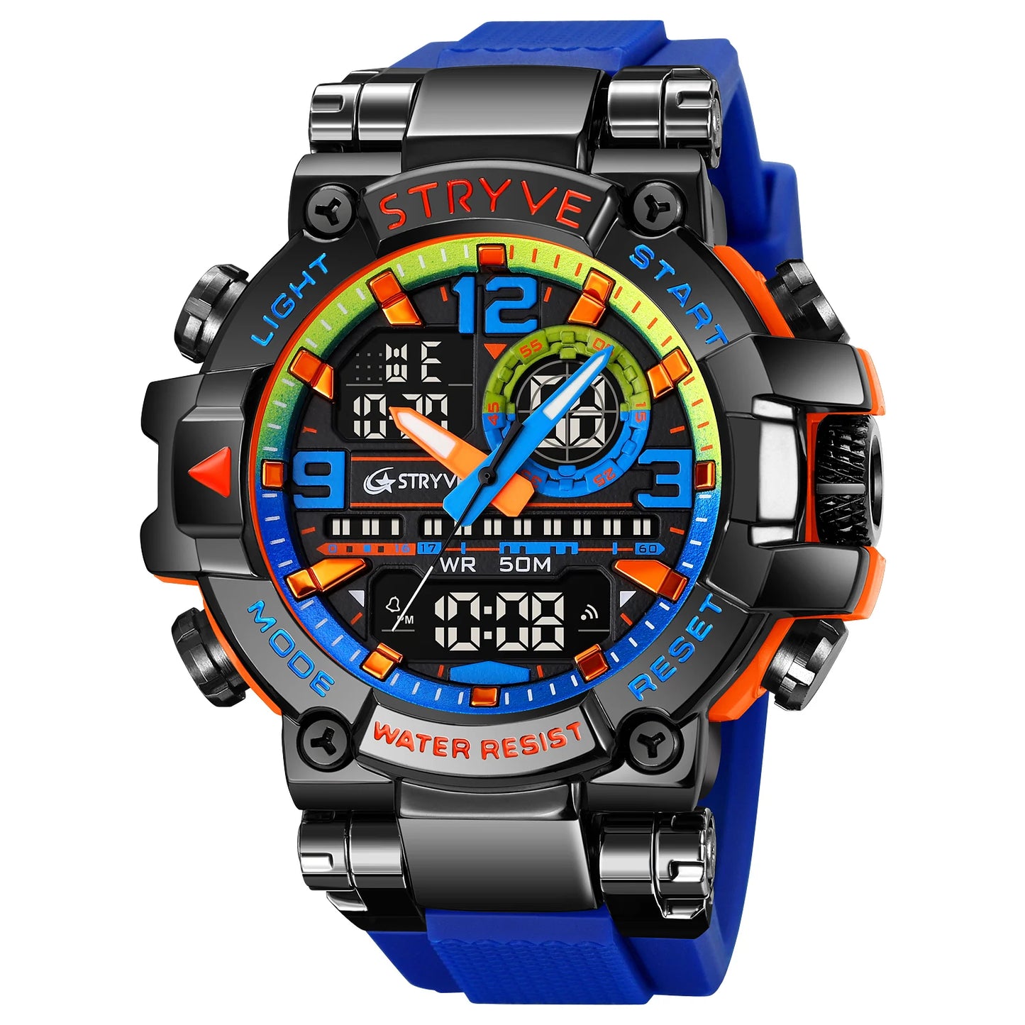 STRYVE Top Brand Men's Digital Watch Casual Sport Watch Luminous Waterproof and Other Multifunctional Student Watches