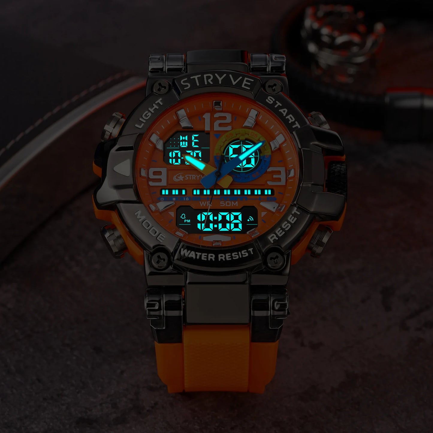 STRYVE Top Brand Men's Digital Watch Casual Sport Watch Luminous Waterproof and Other Multifunctional Student Watches
