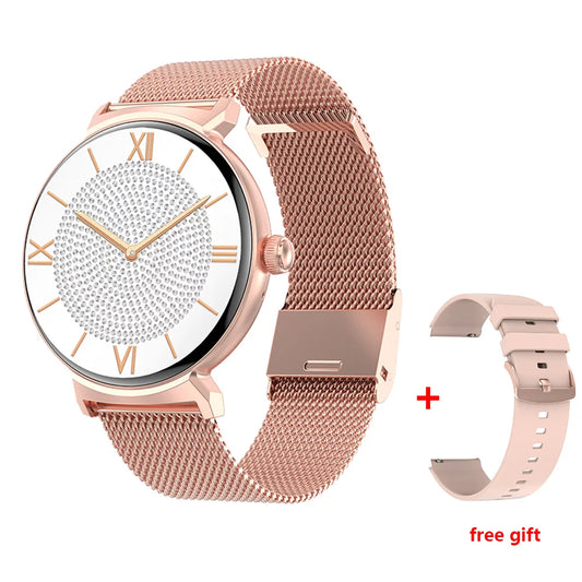 Fashion Smartwatch Women 1.45inch Screen BT Call Voice Assistant Heart Rate Blood Oxygen IP68 Waterproof DT4 New Smart Watch