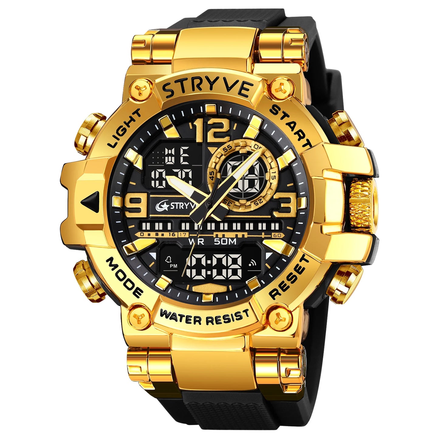 STRYVE Top Brand Men's Digital Watch Casual Sport Watch Luminous Waterproof and Other Multifunctional Student Watches