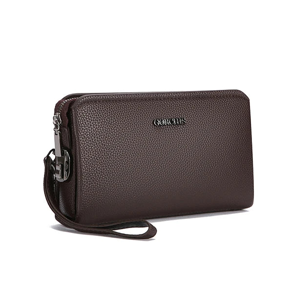 Fingerprint Lock Men's Handbag PU Leather Large Capacity Business Handbag Casual Multi Pocket High-quality Men's Handbag