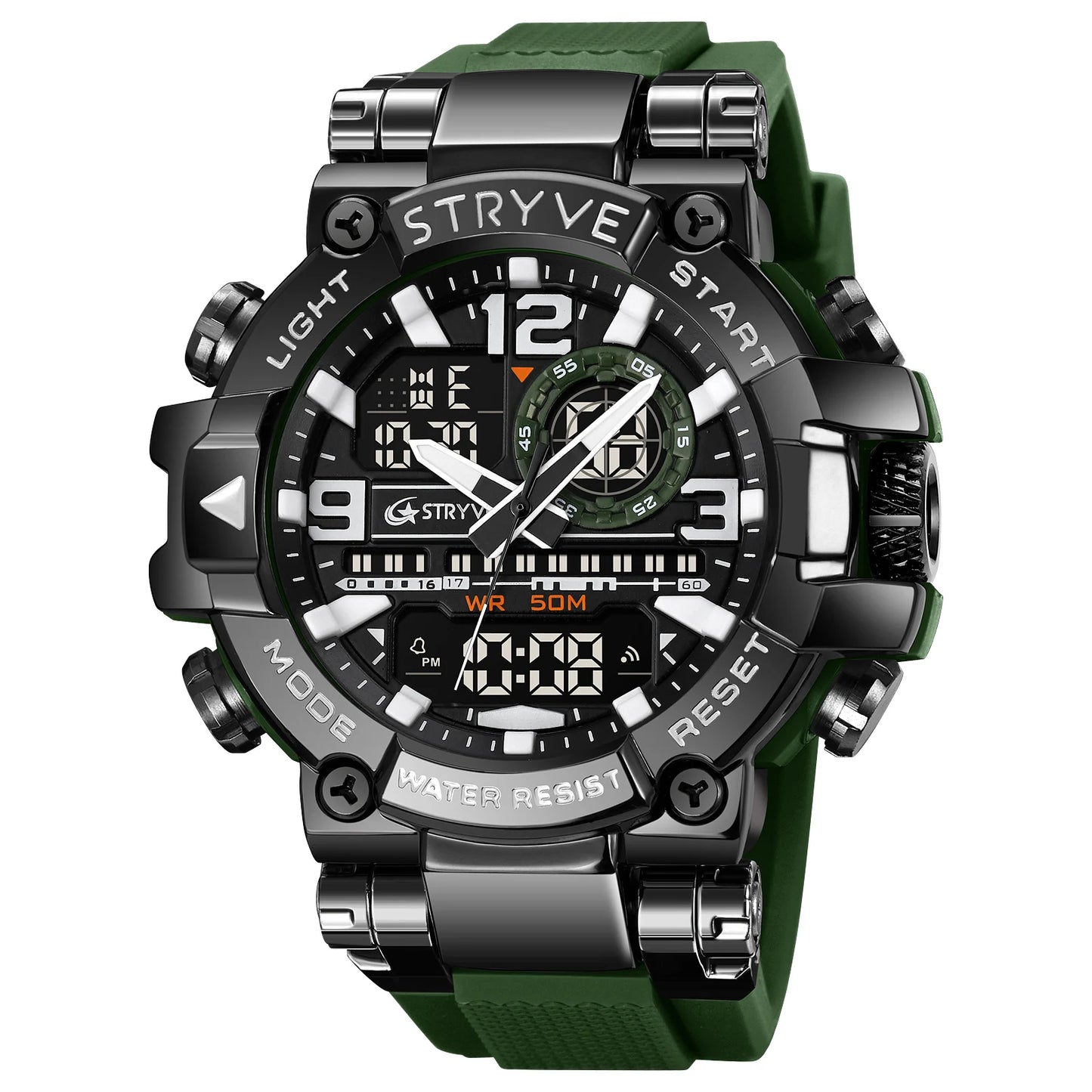 STRYVE Top Brand Men's Digital Watch Casual Sport Watch Luminous Waterproof and Other Multifunctional Student Watches