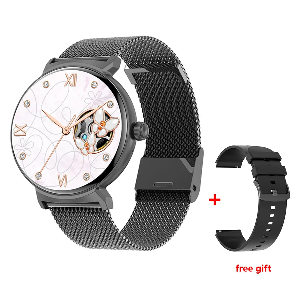 Fashion Smartwatch Women 1.45inch Screen BT Call Voice Assistant Heart Rate Blood Oxygen IP68 Waterproof DT4 New Smart Watch