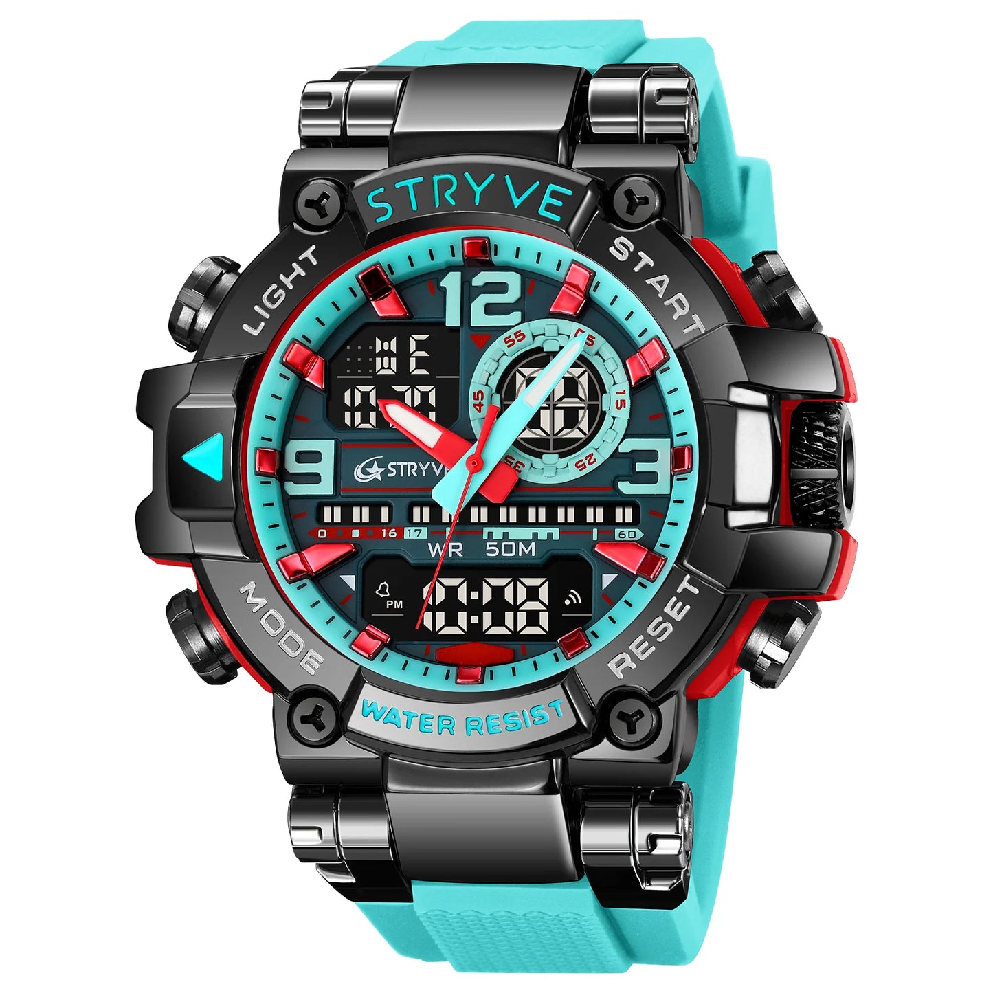 STRYVE Top Brand Men's Digital Watch Casual Sport Watch Luminous Waterproof and Other Multifunctional Student Watches