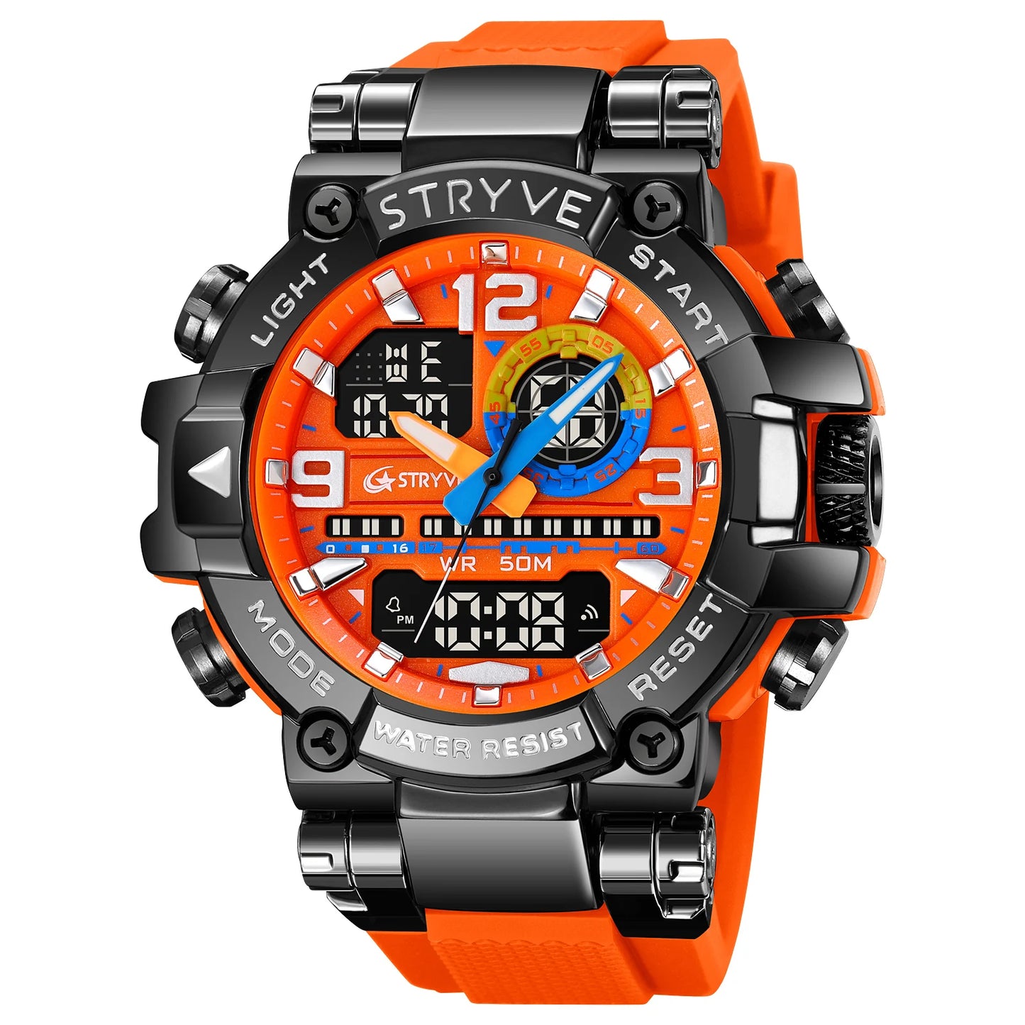 STRYVE Top Brand Men's Digital Watch Casual Sport Watch Luminous Waterproof and Other Multifunctional Student Watches