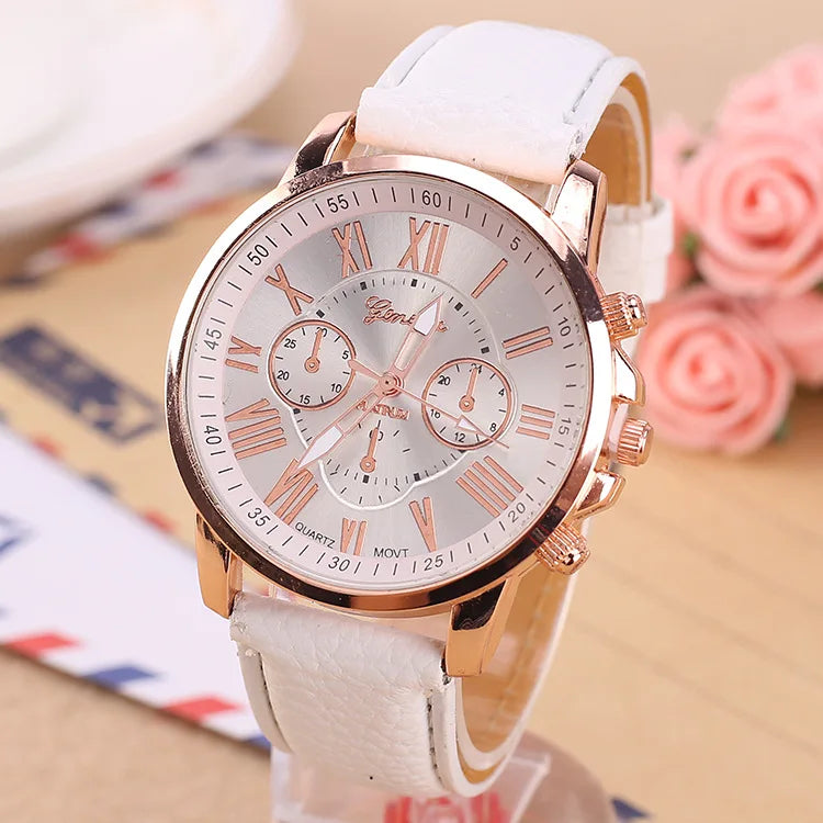 Geneva Watches Women Fashion Watches Leather Quartz Watch Women Ladies Fashion Bracelet Wristwatches relogio feminino masculino