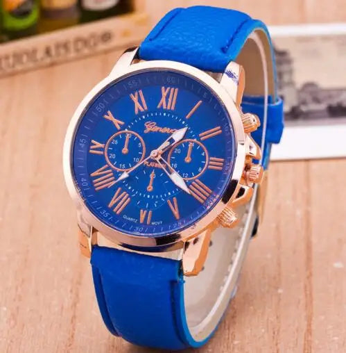 Geneva Watches Women Fashion Watches Leather Quartz Watch Women Ladies Fashion Bracelet Wristwatches relogio feminino masculino