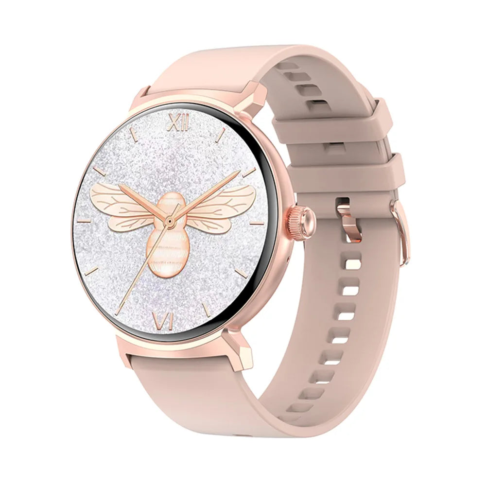 Fashion Smartwatch Women 1.45inch Screen BT Call Voice Assistant Heart Rate Blood Oxygen IP68 Waterproof DT4 New Smart Watch