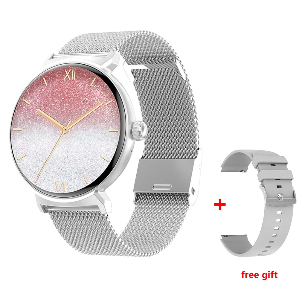 Fashion Smartwatch Women 1.45inch Screen BT Call Voice Assistant Heart Rate Blood Oxygen IP68 Waterproof DT4 New Smart Watch
