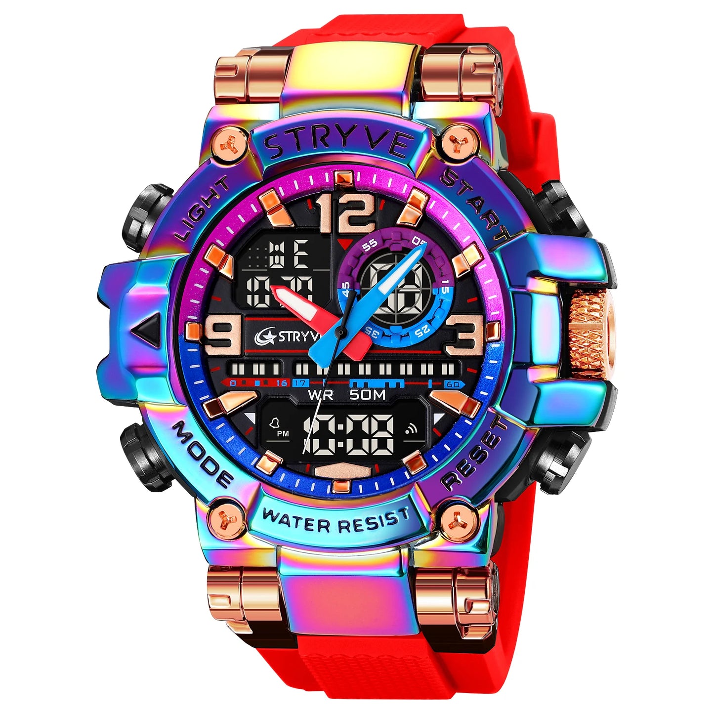 STRYVE Top Brand Men's Digital Watch Casual Sport Watch Luminous Waterproof and Other Multifunctional Student Watches