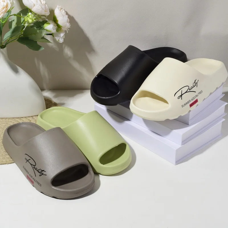 Summer EVA innovative printed slippers, men's non-slip thick-soled casual slippers, suitable for indoor and outdoor use, beach