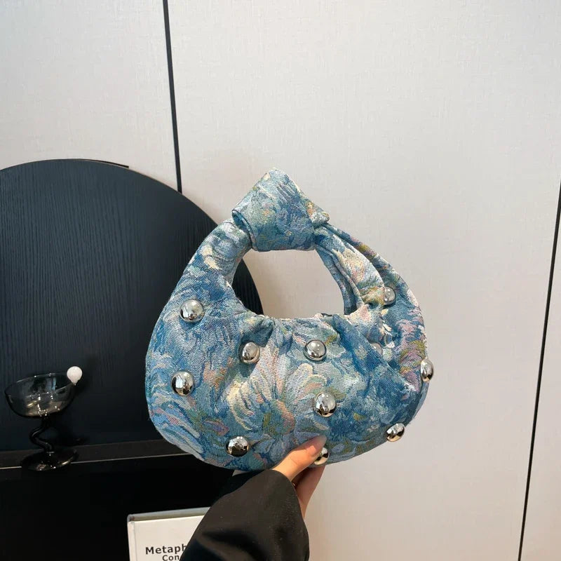 Handbags for Women 2025 New Luxury Designer Brand Pleated Cloud Bags Fashion Knotted Handle Clutch Bag Hobo Handbag Purse