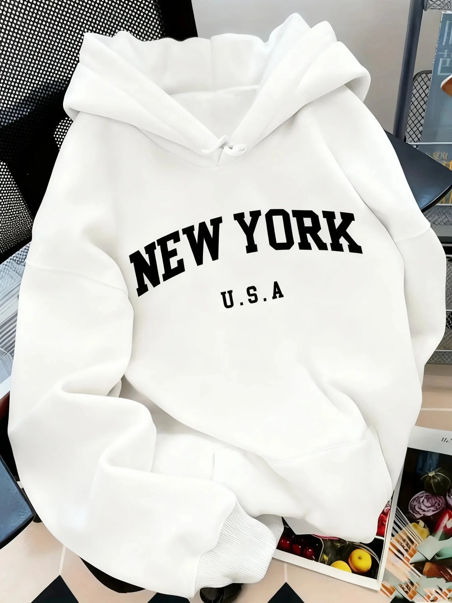 Hooded Sweat for Women Casual Cut NEW YORK USA Lettering Sweater Sweat Casual Fashion HipHop Sweat Harajuku Unisex