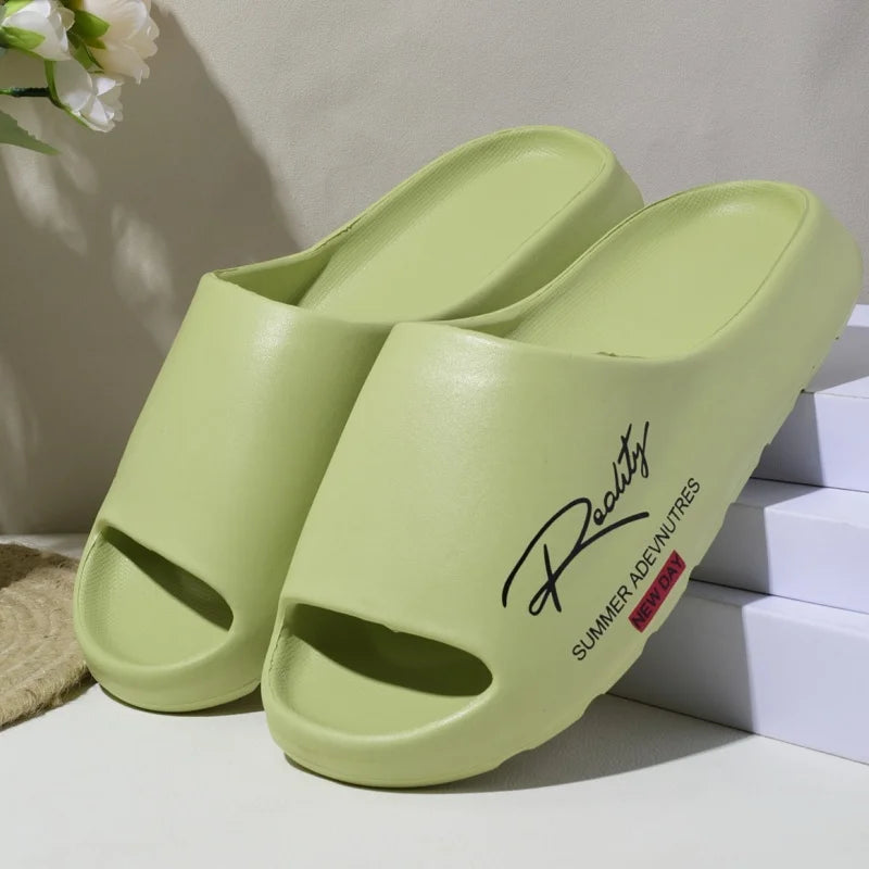 Summer EVA innovative printed slippers, men's non-slip thick-soled casual slippers, suitable for indoor and outdoor use, beach