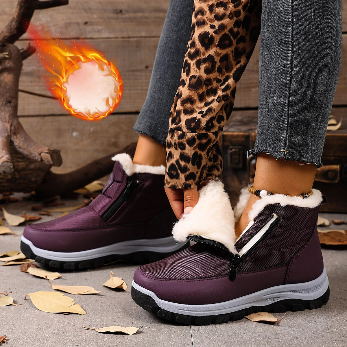 Women's cotton shoes for winter 2025 outdoor leisure anti-cold and warm skid-proof and wear-resistant sole free shoes for women
