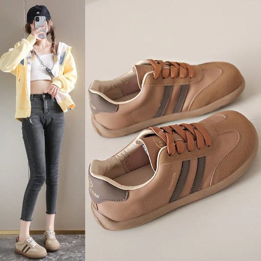 2026 New Autumn Women's Shoes Comfortable Casual Shoes College Style Wide Toe Soft Flat Shoes Outdoor Casual Sports Shoes