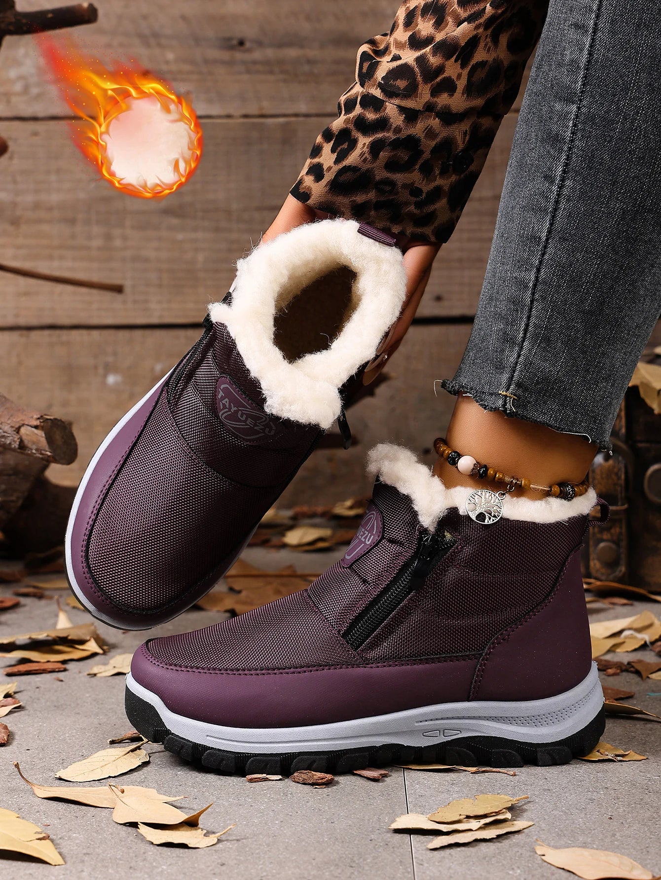 Women's cotton shoes for winter 2025 outdoor leisure anti-cold and warm skid-proof and wear-resistant sole free shoes for women