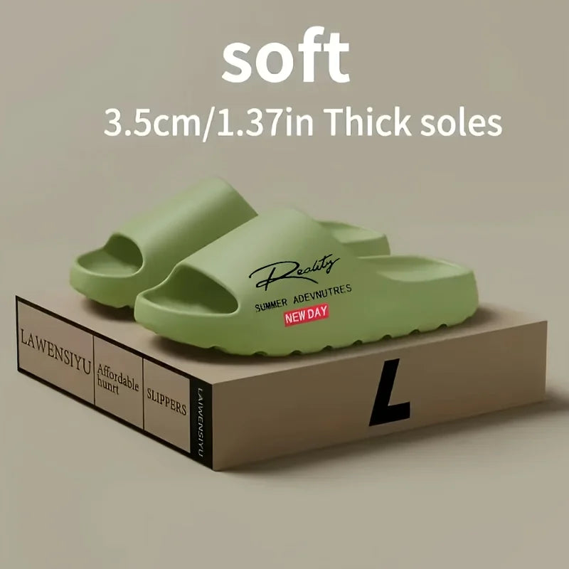 Summer EVA innovative printed slippers, men's non-slip thick-soled casual slippers, suitable for indoor and outdoor use, beach