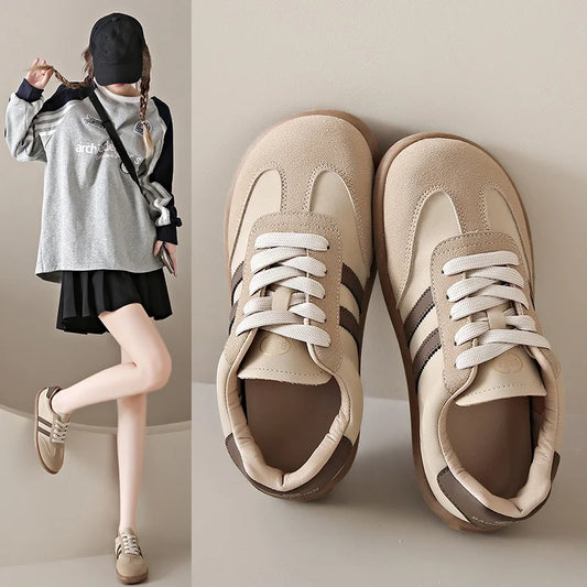 2026 New Autumn Women's Shoes Comfortable Casual Shoes College Style Wide Toe Soft Flat Shoes Outdoor Casual Sports Shoes