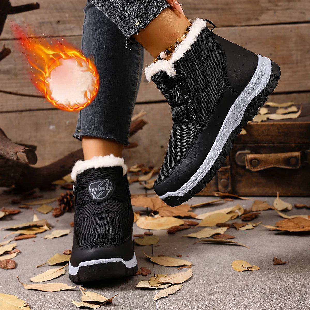 Women's cotton shoes for winter 2025 outdoor leisure anti-cold and warm skid-proof and wear-resistant sole free shoes for women