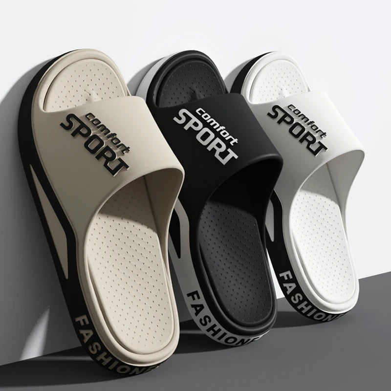 Fashion Men's Sandals Summer EVA Comfortable Anti-Slip Soft Soles House Slippers for Indoor Outdoor Wear Breathable Shower Slide