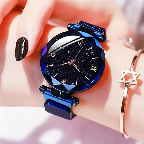 2026 New Fashion Starry Sky Women Watches Magnet Buckle Mesh Belt Diamond Quartz Watch Women Dress Clock