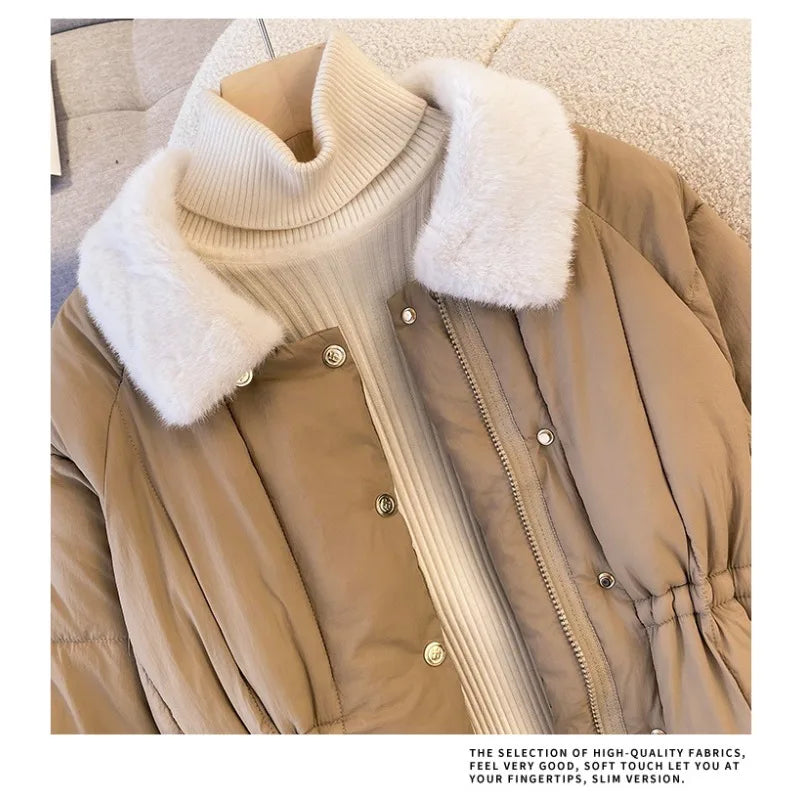 New Winter Down Cotton-padded Clothes for Women, Small Cotton-padded Clothes, Waist Cotton-padded Jackets, Thickened Coats