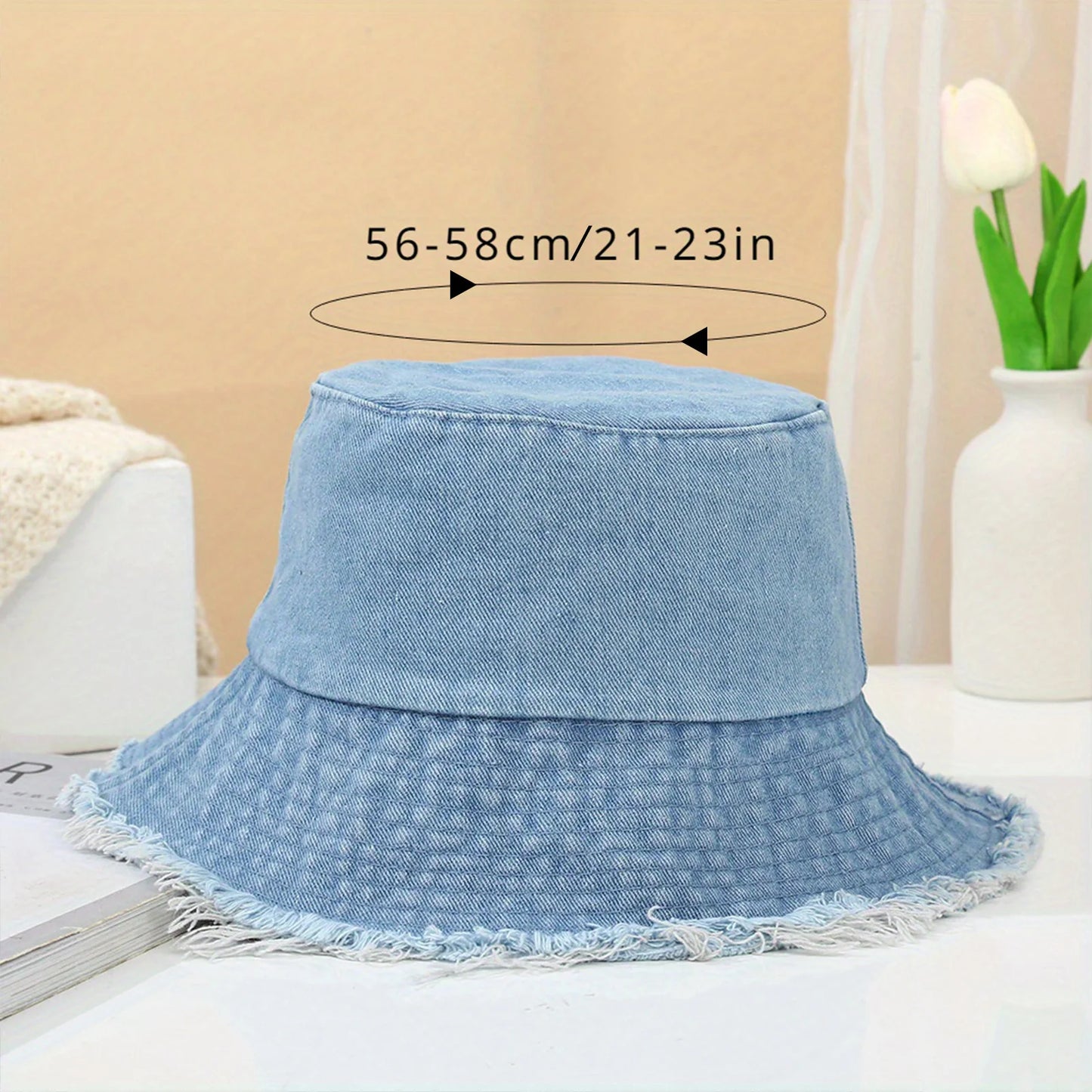 Women Sun Hat Trendy Summer Bucket Hat Outdoor Breathable Summer Denim Fisherman Hats for Beach Vacation Headwear Girls Caps