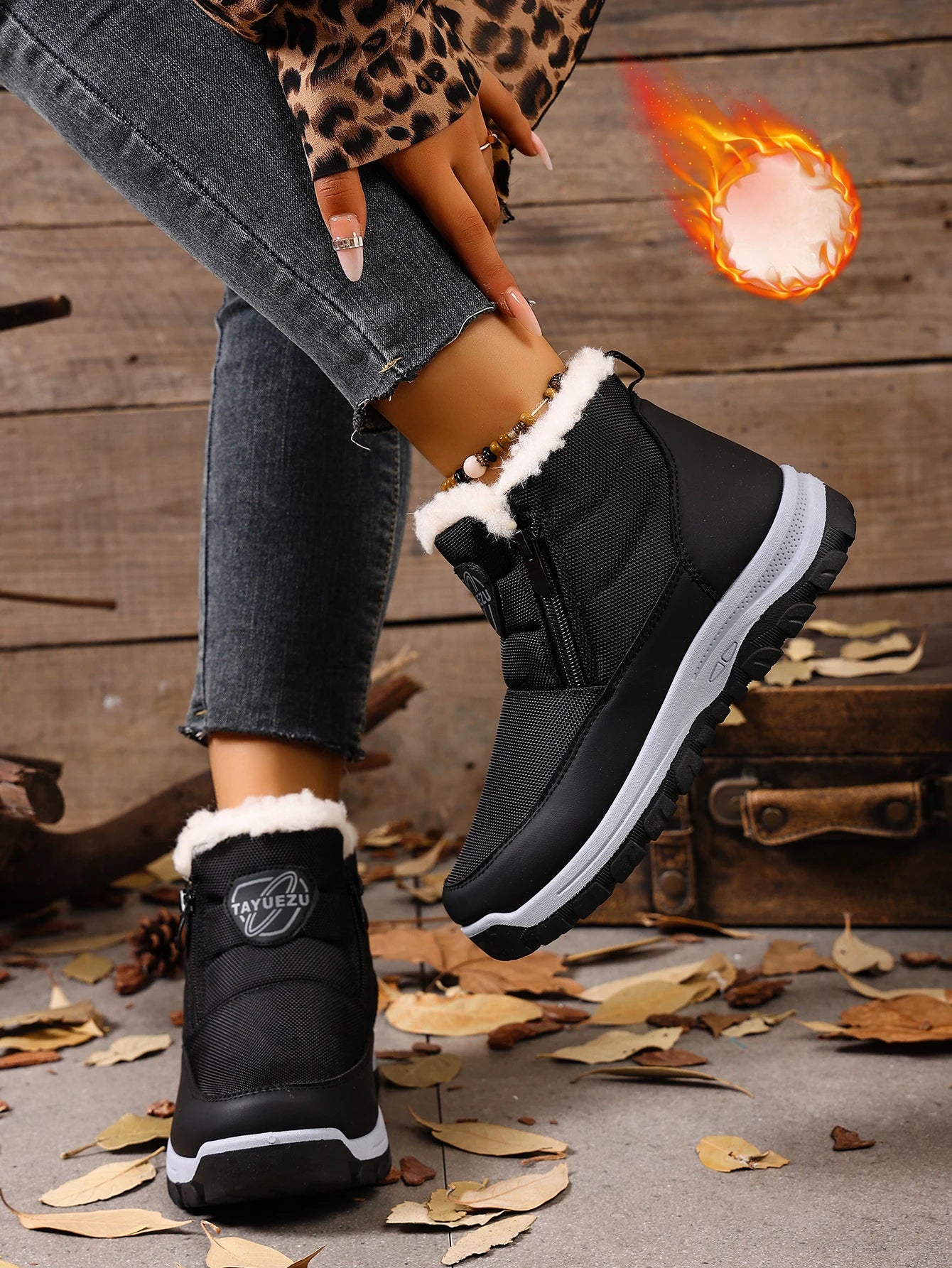 Women's cotton shoes for winter 2025 outdoor leisure anti-cold and warm skid-proof and wear-resistant sole free shoes for women
