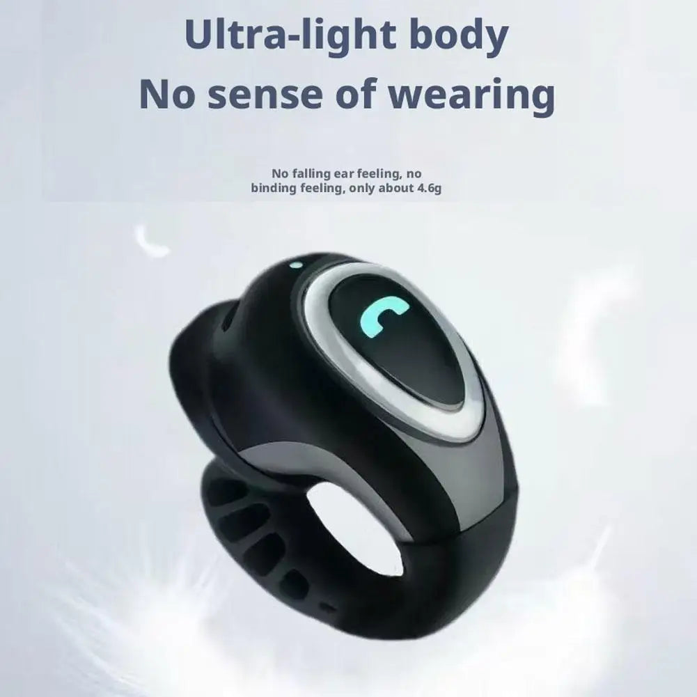 Bluetooth Wireless Ear-clip Single Headphone Open-Ear Air Conduction Earbuds Clip-On Single Headset HIFI Stereo Sound Earphone