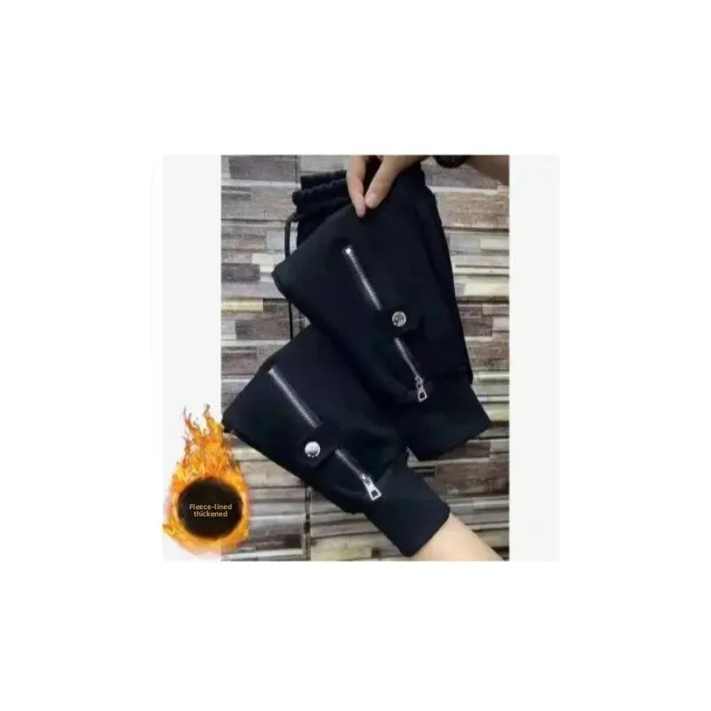 Thickened Fleece Harlan Pants Women's Autumn Winter New Style Loose Slimming Casual Sports Sweatpants Trendy Floor-Length