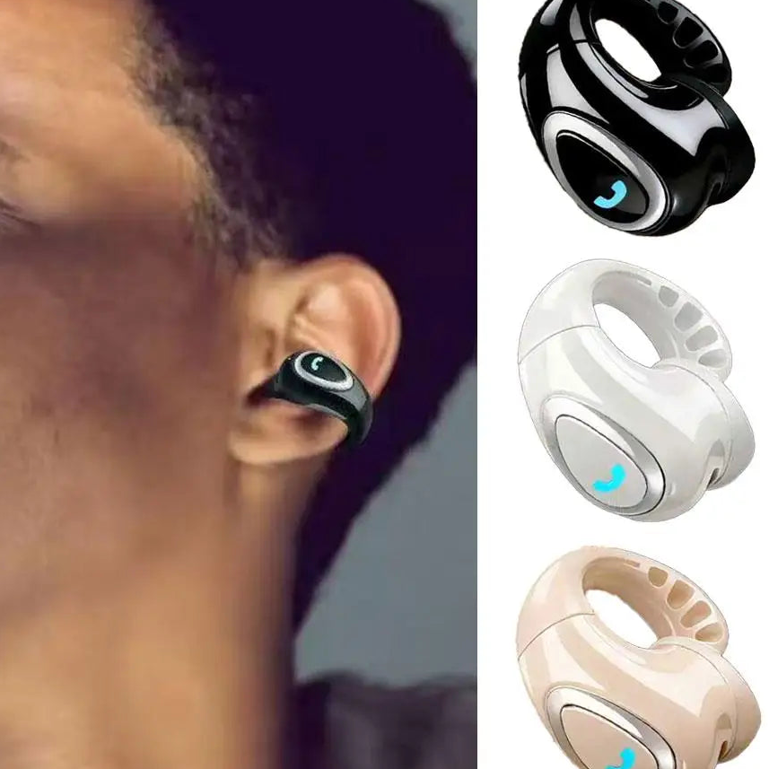 Bluetooth Wireless Ear-clip Single Headphone Open-Ear Air Conduction Earbuds Clip-On Single Headset HIFI Stereo Sound Earphone
