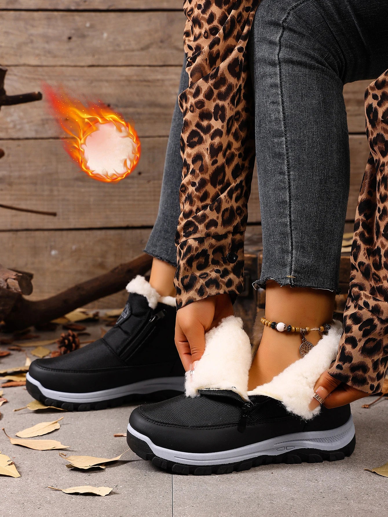 Women's cotton shoes for winter 2025 outdoor leisure anti-cold and warm skid-proof and wear-resistant sole free shoes for women