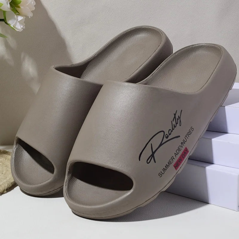 Summer EVA innovative printed slippers, men's non-slip thick-soled casual slippers, suitable for indoor and outdoor use, beach