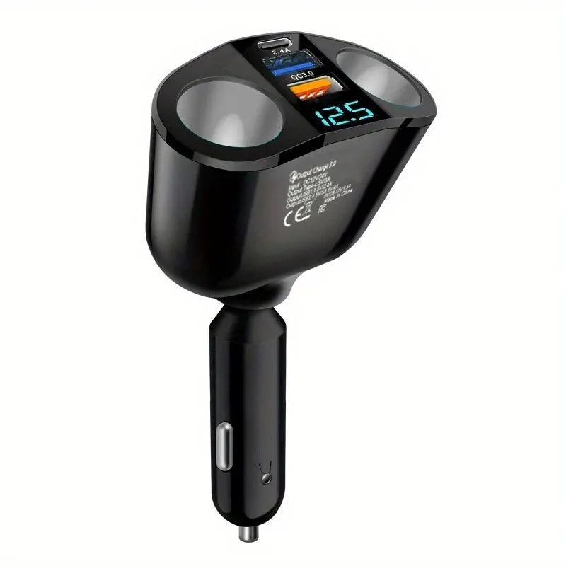 Dual USB Digital PD Car Charger Is Suitable for Charging Multiple Devices Simultaneously