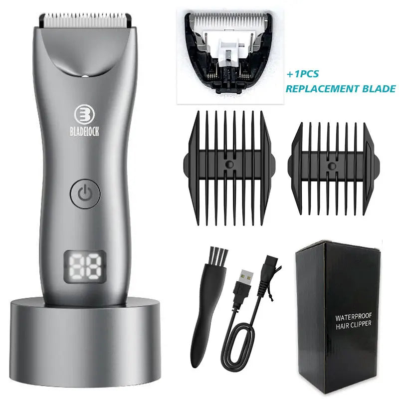 Intimate Pubic Hair Removal for Men Electric Groin Trimmer Male Shaver for Sensitive Areas Waterproof Safety Razor Body Hair