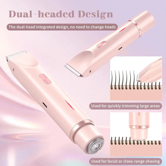 2025 Waterproof Rechargeable Electric Shaver Mini Women Bikini Trimmer Body Hair Remover Mini Double Headed Electric Epilator