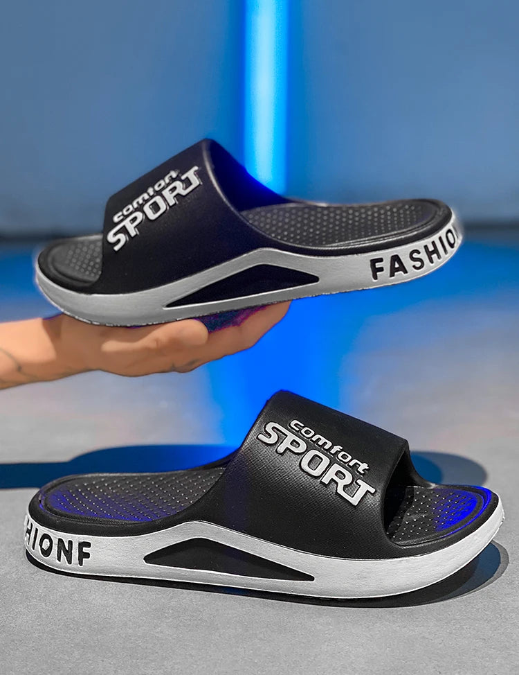 Fashion Men's Sandals Summer EVA Comfortable Anti-Slip Soft Soles House Slippers for Indoor Outdoor Wear Breathable Shower Slide