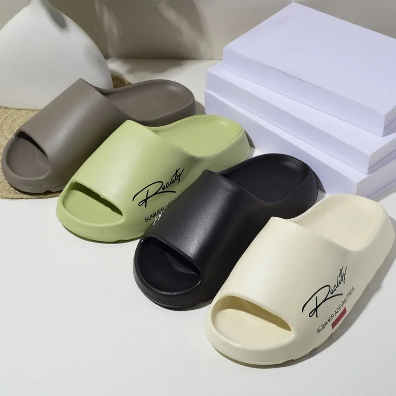 Summer EVA innovative printed slippers, men's non-slip thick-soled casual slippers, suitable for indoor and outdoor use, beach