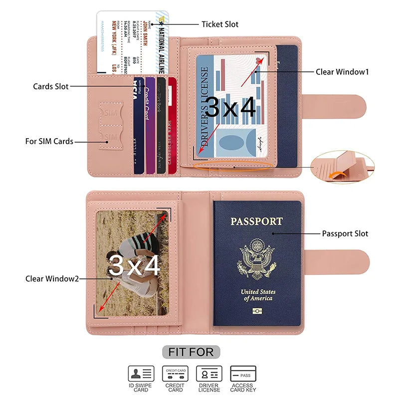 RFID Passport Cover Case Multi Passport Holder Multifunctional Passport ID Credit Card Holder Travel Wallet Travel Accessories