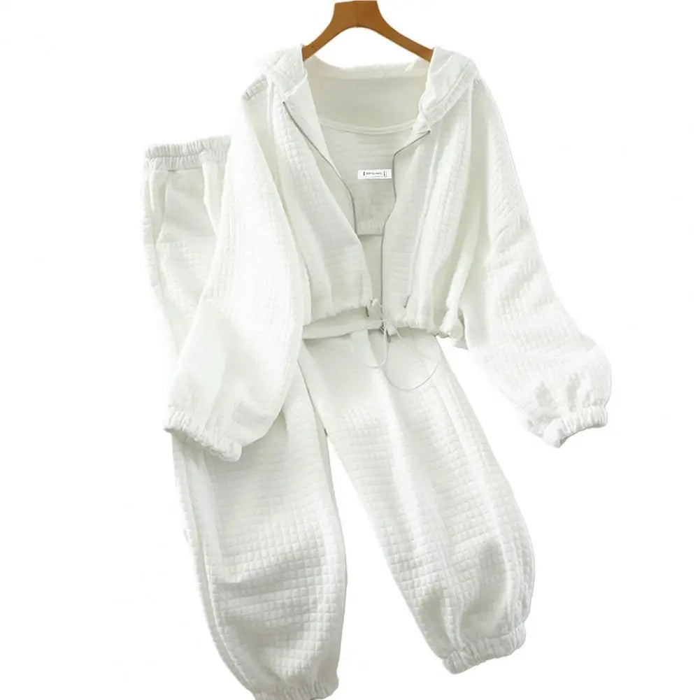 Women Hooded Tracksuit Sports 3 Pieces Set Sweatshirts Pullover Hoodies Pants Suit Home Sweatpants Trousers Outfits 2026